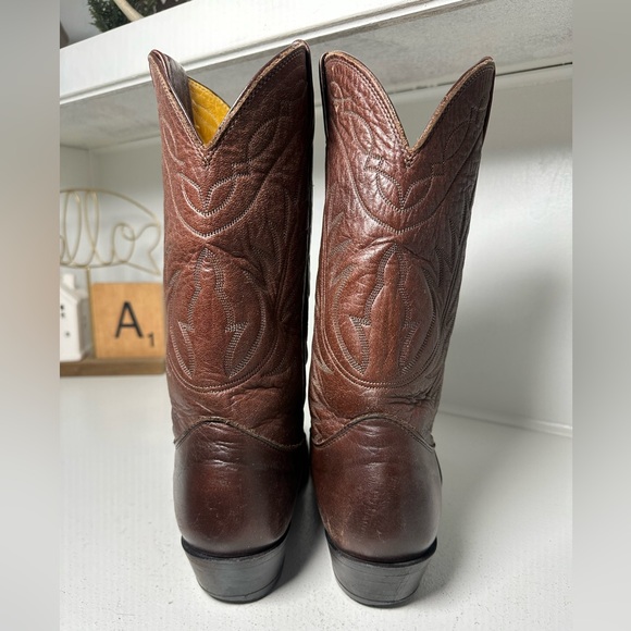 Nocona Boots Women’s 10B Brown Leather Cowboy Boots Classic Western Made in US - Picture 6 of 9